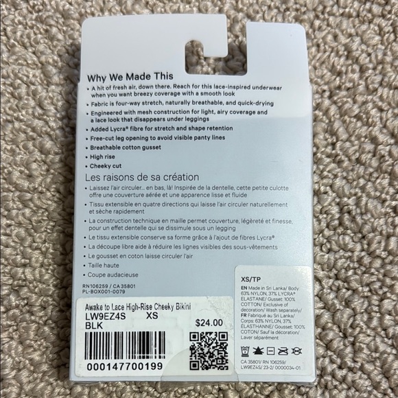 Lululemon Black High-Rise Cheeky Bikini - Picture 2 of 3